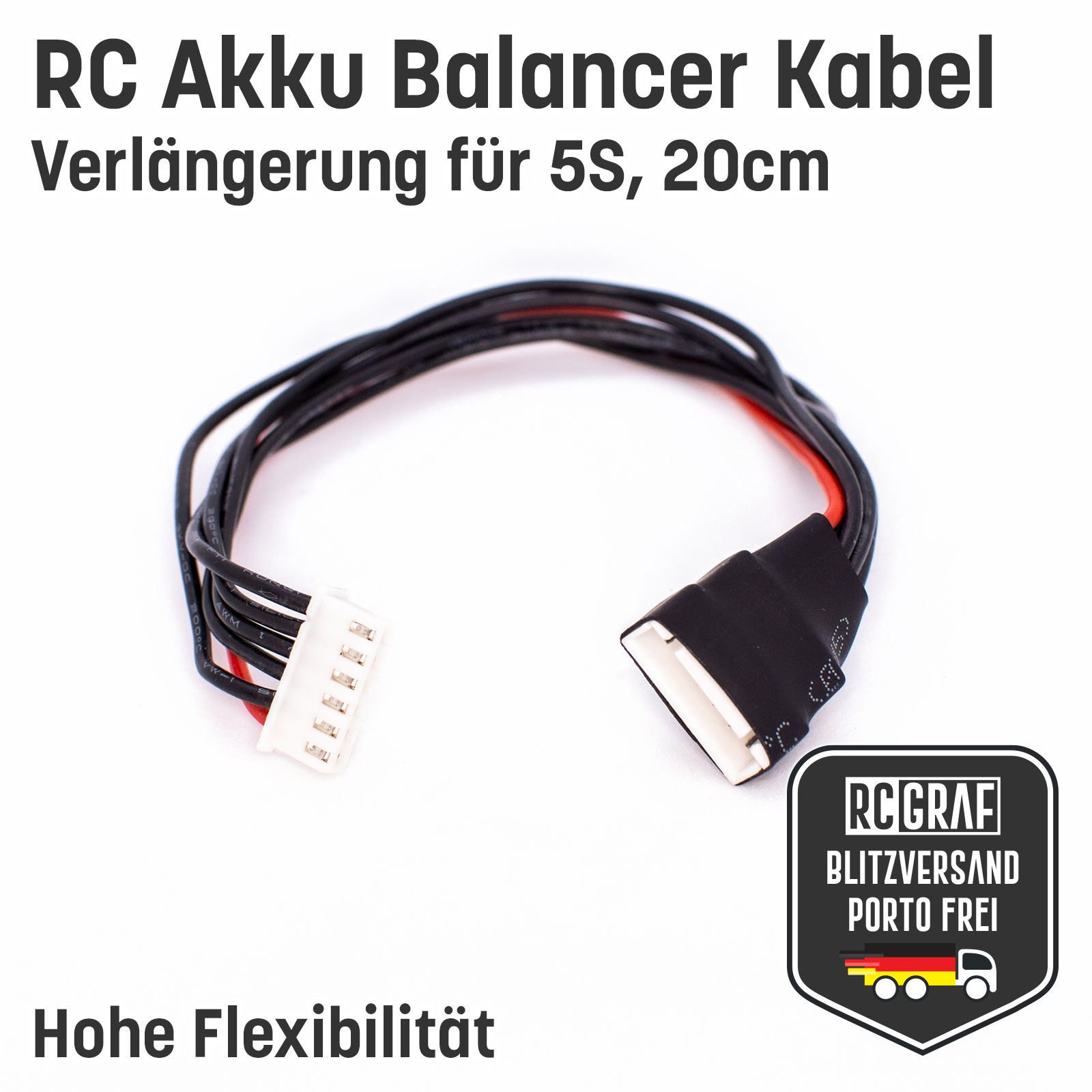 Balancer Kabel 5S JST XH Lipo RC Akku 20cm Verlängerung Stecker Buchse