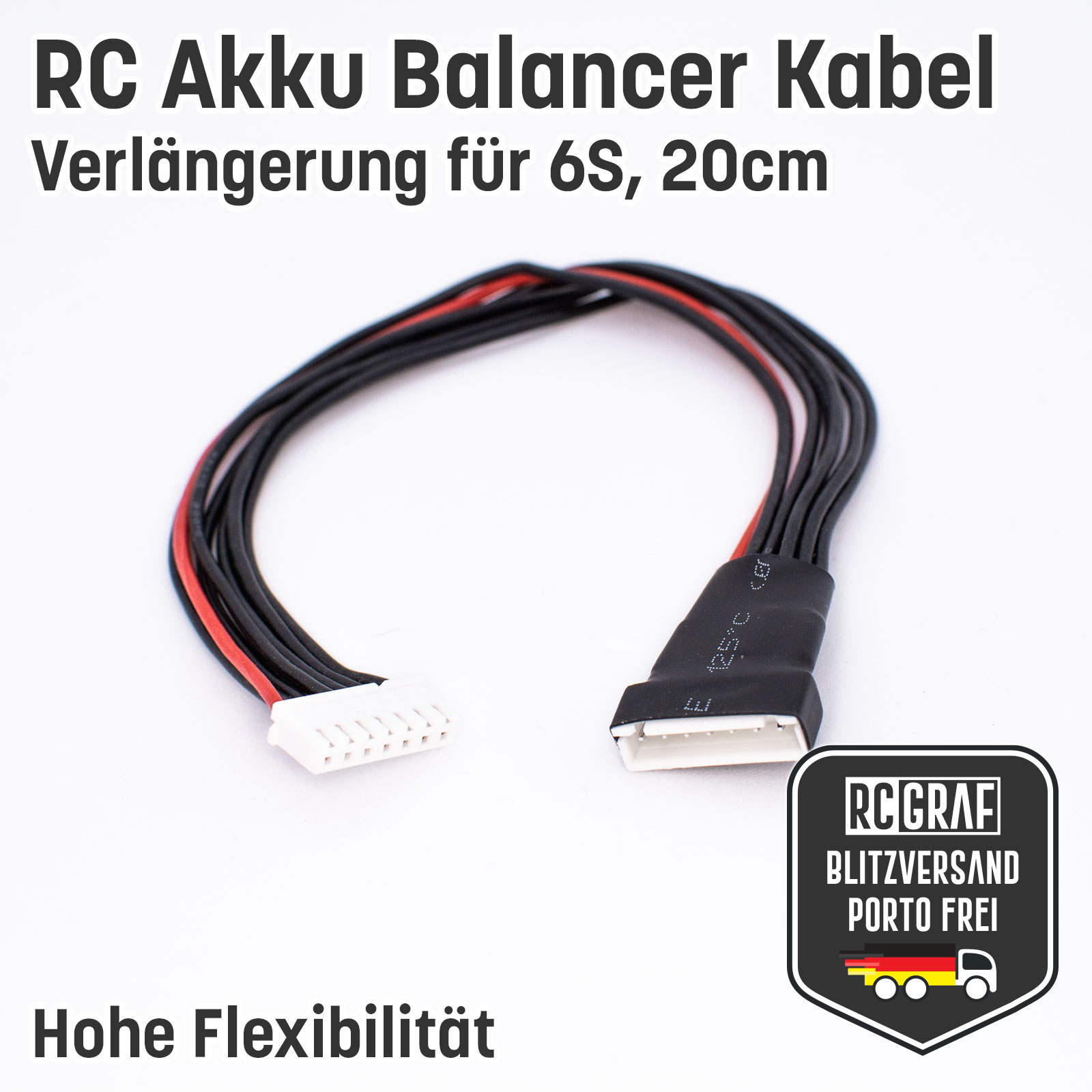 Balancer Kabel 6S JST XH Lipo RC Akku 20cm Verlängerung Stecker Buchse