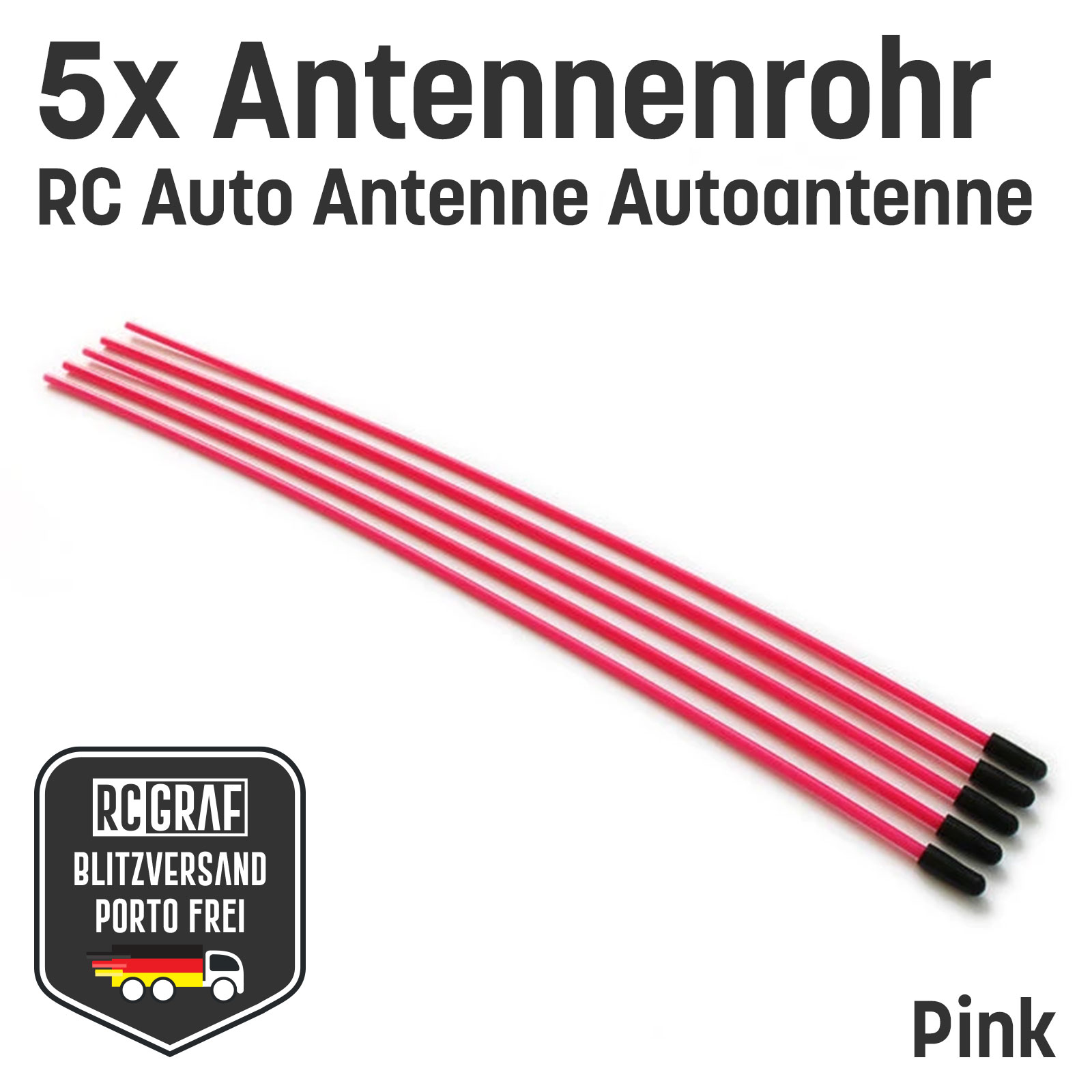 5x RC Antennenrohr Pink