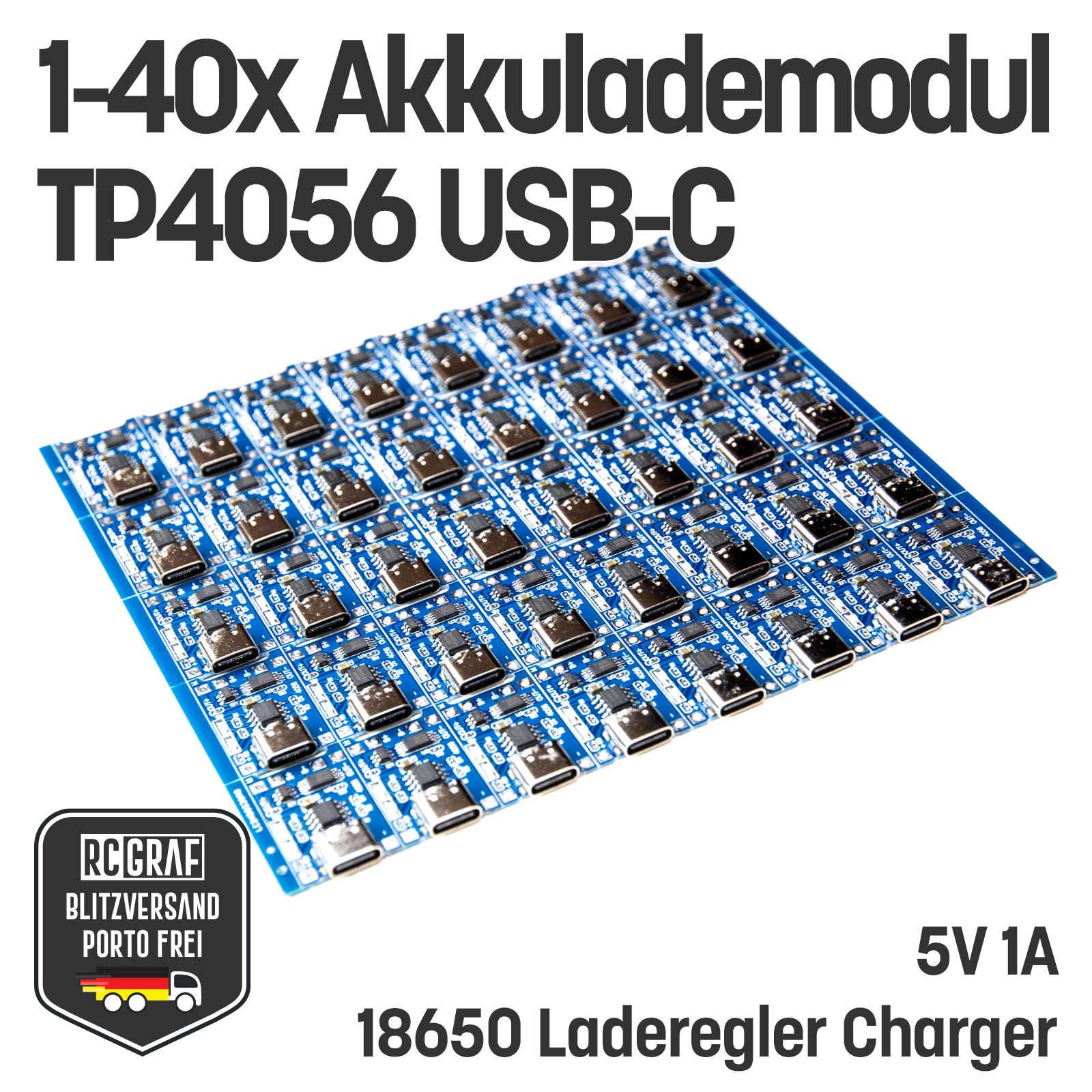 Akku Lademodul 5V 1A TP4056 Micro USB 18650 Laderegler Charger LiPo Board